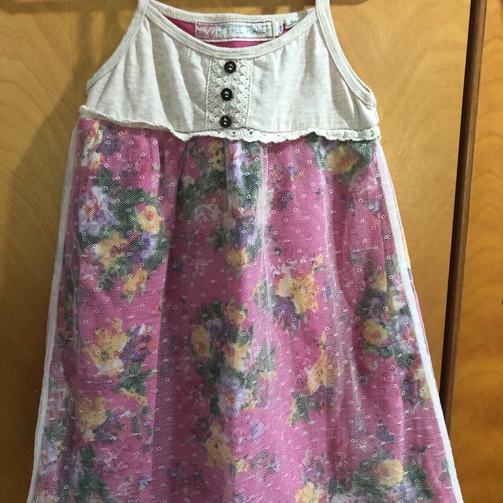 Girls Hippie Lace Overlay Dress - Free Planet